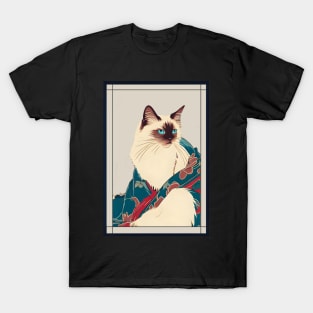 Birman cat japanese wear kimono vintage T-Shirt